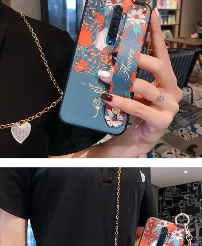 Mi Tuo retro hoa opporenoz vỏ điện thoại di động Reno3pro cá tính vòng đeo tay Reno2z sáng tạo rec crossbody ace chain mười lần zoom vỏ bảo vệ Reno3 mô hình nữ 5g - Nhẫn