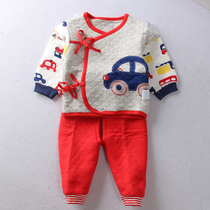 Baby thickened thermal underwear set cotton autumn and winter newborn clothes 0-3 months monk suit cotton winter