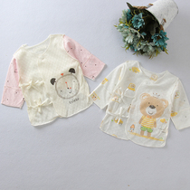 Yingle Island newborn clothes Summer breathable boneless strap top Ultra-thin bamboo fiber jacquard baby monk clothes