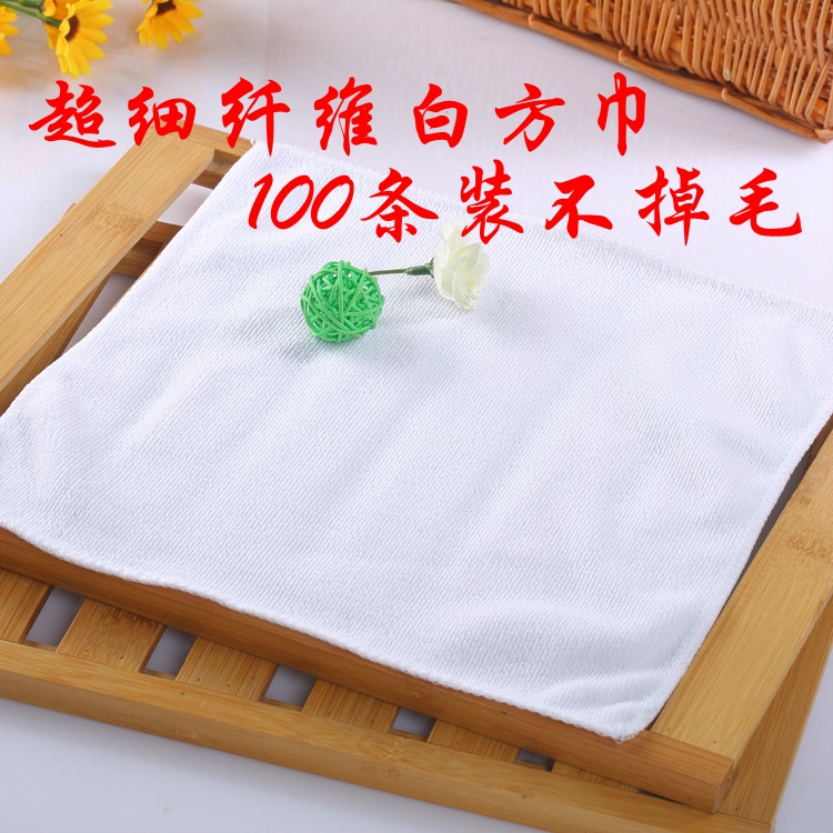100 Pieces of Pure White Small Square Towels, Disposable Microfiber Towels for Bathing, High-Quality Cotton for Hotels, Lint-Free
