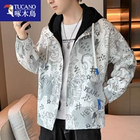 2230 светлый цветочный серый случайный куртка, мужчины