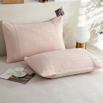 Gauze pillow cover towel pair of pillowcase breathable gauze pillow towels Home with buckle Anti-slip anti-fall 2 dress