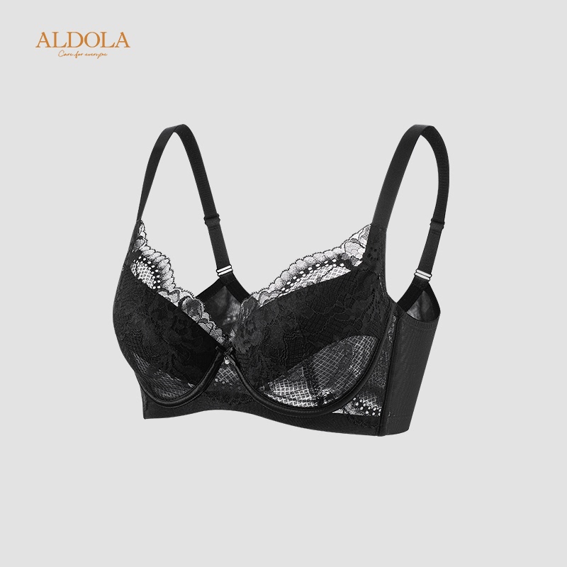 Yadeli's 26Th New Product: Sexy Breathable Rose Lace Crystal Half-Cotton Padded Soft Underwire Bra 6014