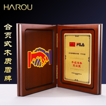 Hinge wooden certificate medals custom-made badges metal authorized brand high-grade creative joining honor plaque