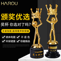 Trophy custom crystal creative resin metal small gold man excellent staff honor competition champion prize production