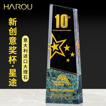 Creative Crystal Trophy Customized Teachers Day Outstanding Staff Honor Awards Childrens Marble Making lettering