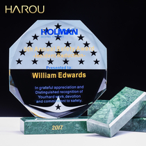 Crystal medals custom marble joining agents souvenir making lettering honors outstanding employees