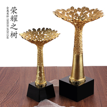 Metal trophy custom creative high-end sales champion glory tree custom competition souvenir making lettering