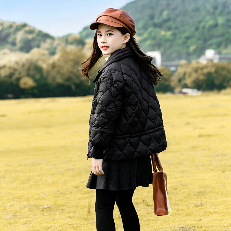 Children's down clothes girls 2021 new winter clothing children with light and thin down clothes girls big children winter thickened coats