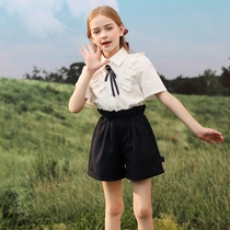 Girls Summer Suit 2022 New Ocean Gas Trendy Girls CUHK Childrens Tennis Red Children Summer Clothing Sports Children Clothing