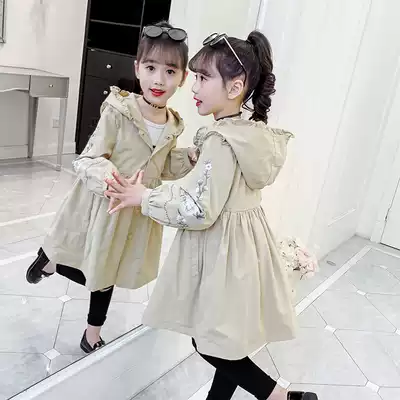 Girls' windbreaker coat autumn 2020 new children's foreign school long coat girls spring and autumn English style