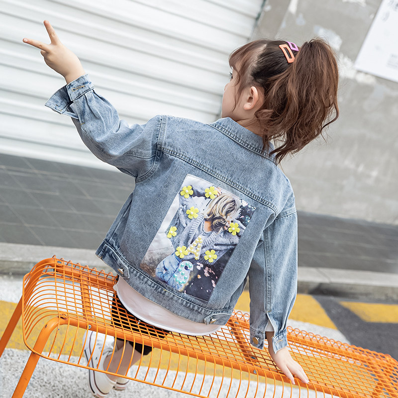 Girl Denim Jacket 2020 New Foreign Pie Children Girl Korean version CUHK Tong Chun Autumn blouses little girl ChauTong clothes