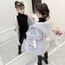 Womens clothing autumn winter coat 2020 new childrens foreign-style mink hair plus velvet thickened girl wool coat