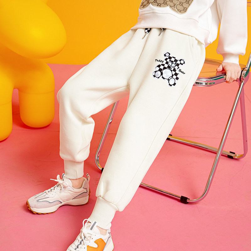 Girls' pants autumn and winter 2022 new autumn wear girls' sports pants spring casual pants children's sweatpants plus velvet