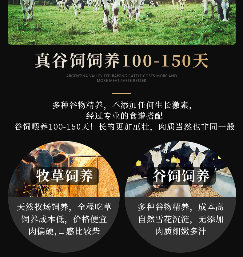 阿根廷进口 谷饲150天 牡蛎肉牛排 150g*6片 0添加无腌制 图6