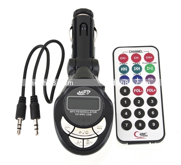 Universal on-board MP3 acoustic direct insertion of cigarette lighter type SD card U disc to deliver remote control compartment car trolley wagon