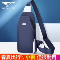 Seven Wolves Chest Bag Men Waterproof Large Capacity Male Inclined Satchel Multifunction Casual Single Shoulder Bag Student New Tide