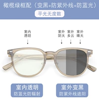 [Без рецепта] Оливково-зеленая рамка + чернеющая защита от синего света и анти-УФ-пленка.