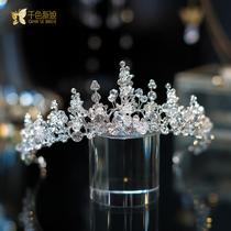 Thousand-color bride crown headdress Sen Fairy hair ornaments Korean jewelry Super Fairy crown Wedding yarn accessories Ling Qiu