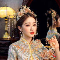 Bridal Headwear Chinese Style Atmospheric Flow Sugu Clothing Show and Feng Guan Wedding Show and Accessories New liquid flower Shuwei