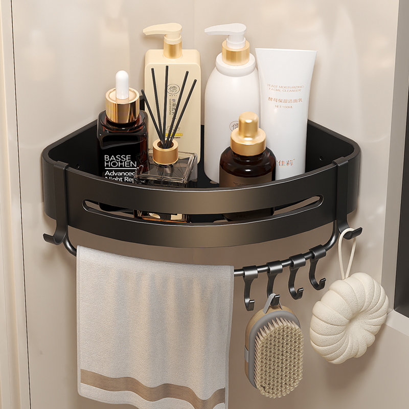 Bathroom Triangular Shelf, Wall-Mounted Storage Rack for Toilet, Washroom, Shower Gel, and Sink
