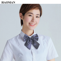 Business frock bow tie Womens professional shirt collar flower bow upgrade large version of the bank hotel hotel-style collar flower