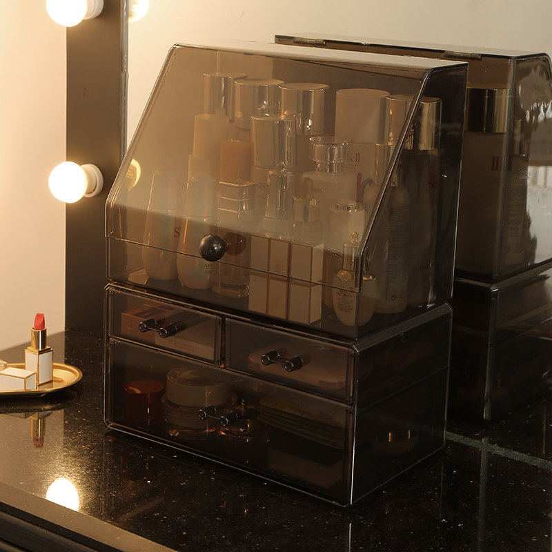 Cosmetic storage box net red desktop with cover dustproof home large capacity acrylic dressing table skin care rack