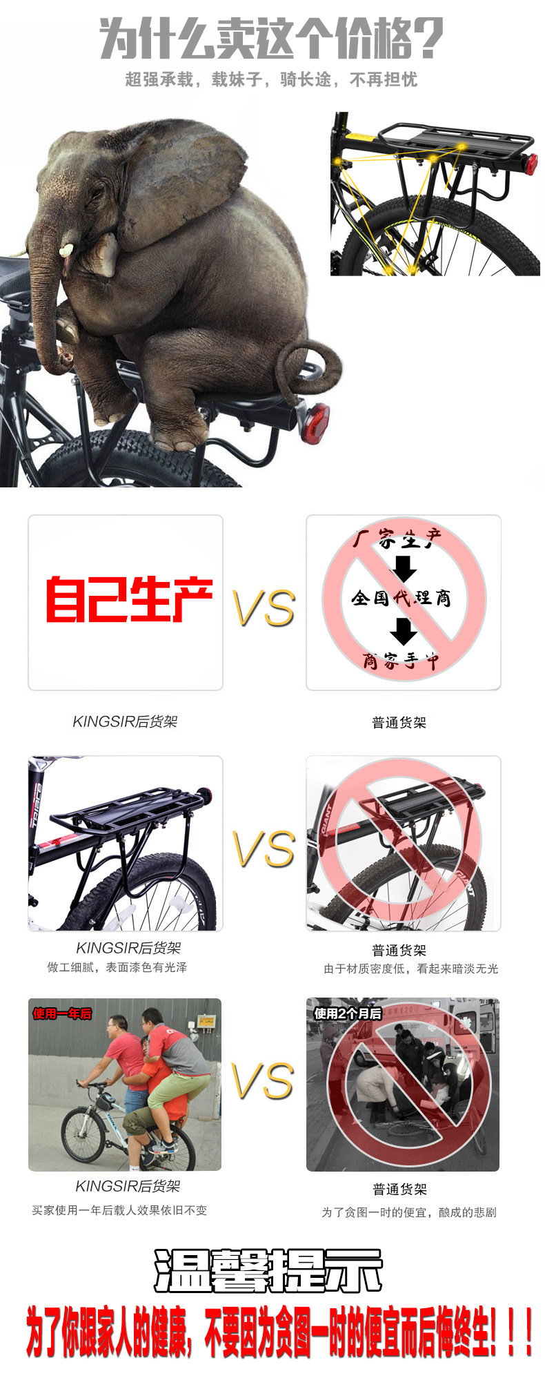 Porte-bagages pour vélo KINGSIR - Ref 2414147 Image 24