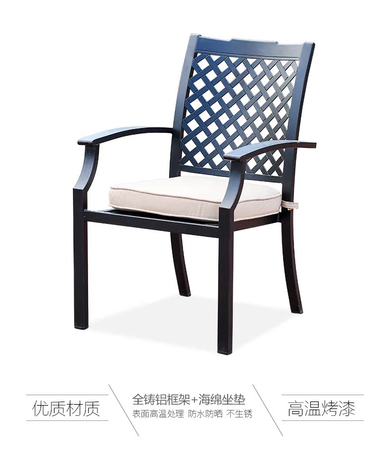 Jingou Outdoor Garden Garden Bàn làm việc bằng nhôm đúc Bàn ghế nhôm ngoài trời Bàn giải trí ngoài trời Bàn nội thất năm mảnh bàn ghế để ban công
