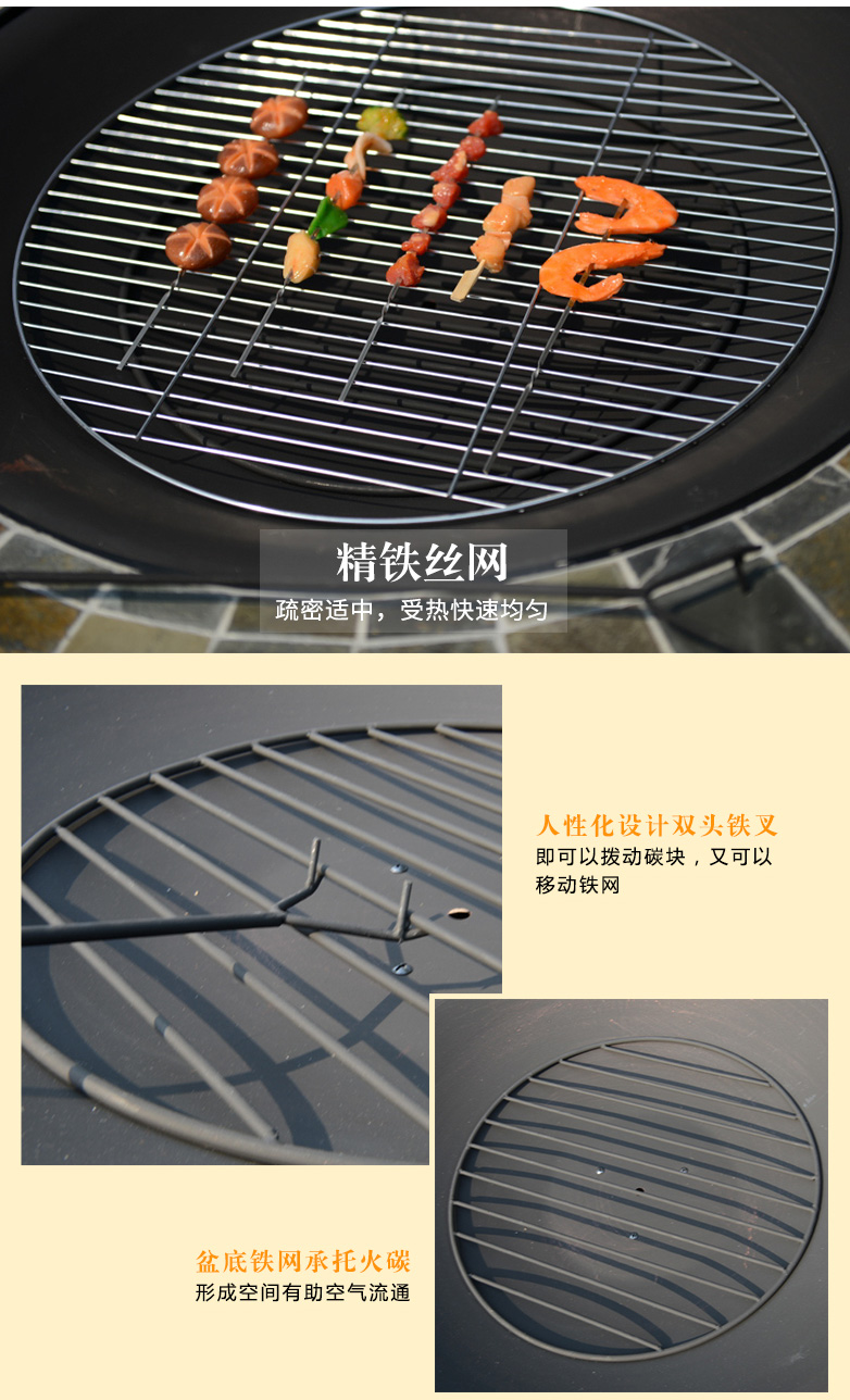 Jingou Outdoor Villa Courtyard Grill Bàn gang và ghế sân vườn Sân ngoài trời kết hợp đồ nội thất bằng sắt bàn trà ngoài trời