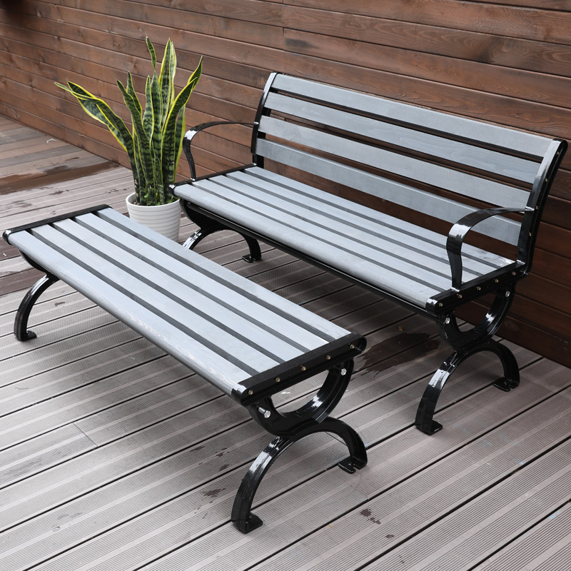 Outdoor Park Bench Solid Wood Bench Anti Corrosion Wood Leisure
