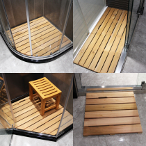 Custom Shower Room Floor Embalming Wood Footbed Toilet Bathroom Anti-Slip Wood Mat Bathroom Floor Mat Riser Wood Pedal