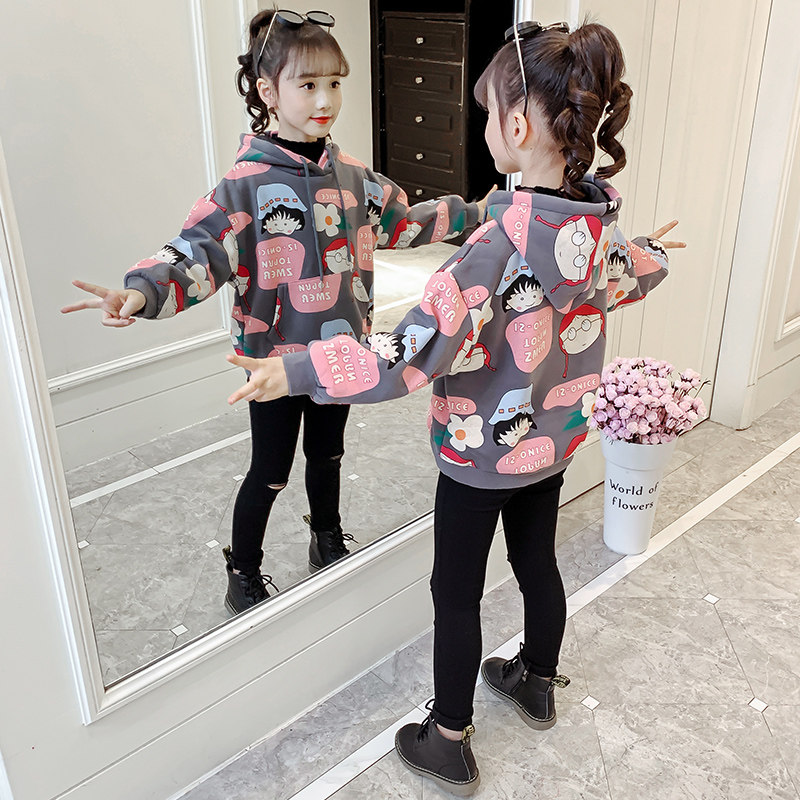 Girls' autumn sweater 2022 new children's net red foreign style hoodie sweater autumn girls middle and big children's tops