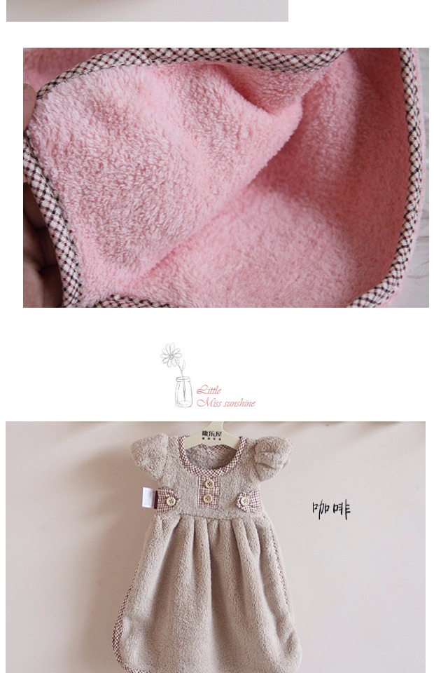 Dễ thương Hàn Quốc treo váy công chúa khăn nhung san hô nhà bếp giẻ dày nước sáng tạo - Khăn tắm / áo choàng tắm khăn choàng tắm