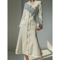 Small scents windy with dress spring 2022 new French style retro design feeling small and thick with a long skirt