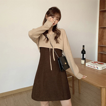 2021 New port Wind retro Han series chic ocean gas minus wear and grinding bottom harnesses one-piece dress Two suits