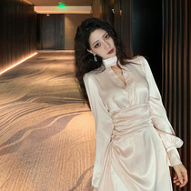 2020 new niche sweet first love Platycodon grandiflorum Super fairy irregular skirt can salt sweet hollow dress autumn