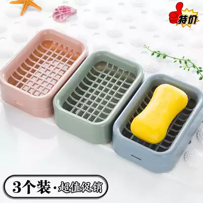 3 soap boxes bathroom drain double Nordic soap box creative new plastic travel handmade soap holder