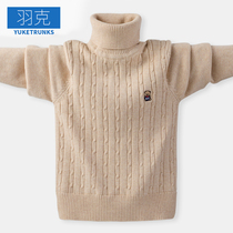 Kids Sweaters Boys Girls Fleece Thick Knitwear Autumn Winter 2022 Pullover Turtleneck Baby Sweater