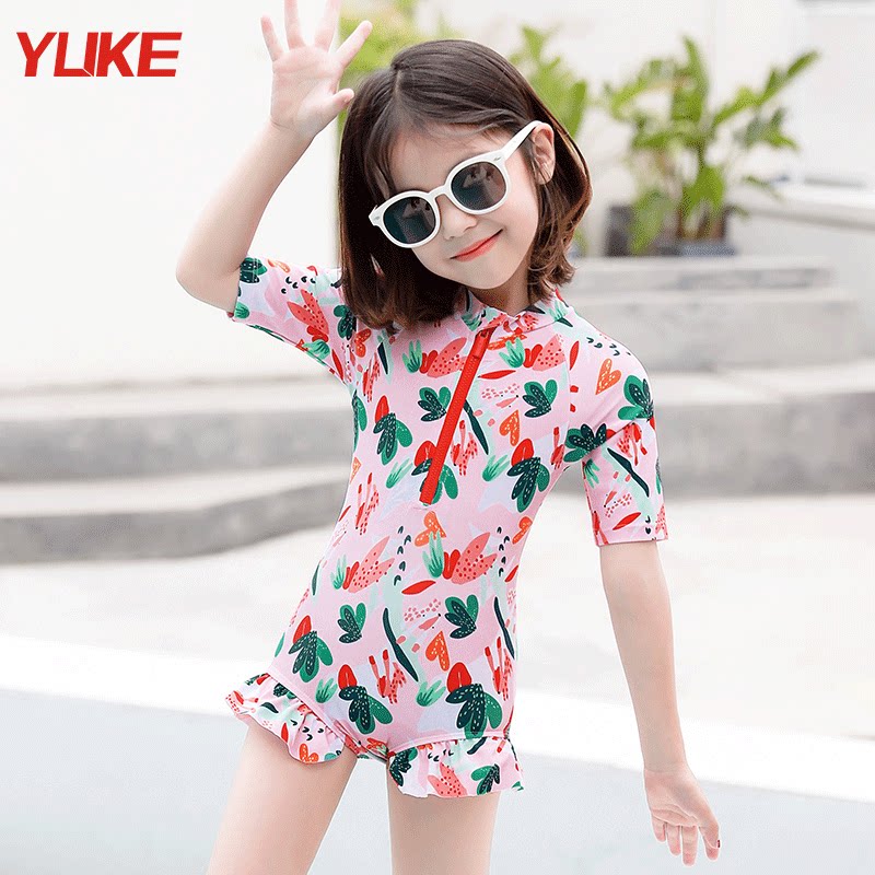 Children's swimsuit Girls summer one-piece bikini swimwear 2021 new cute baby small, medium and large girls swimsuit