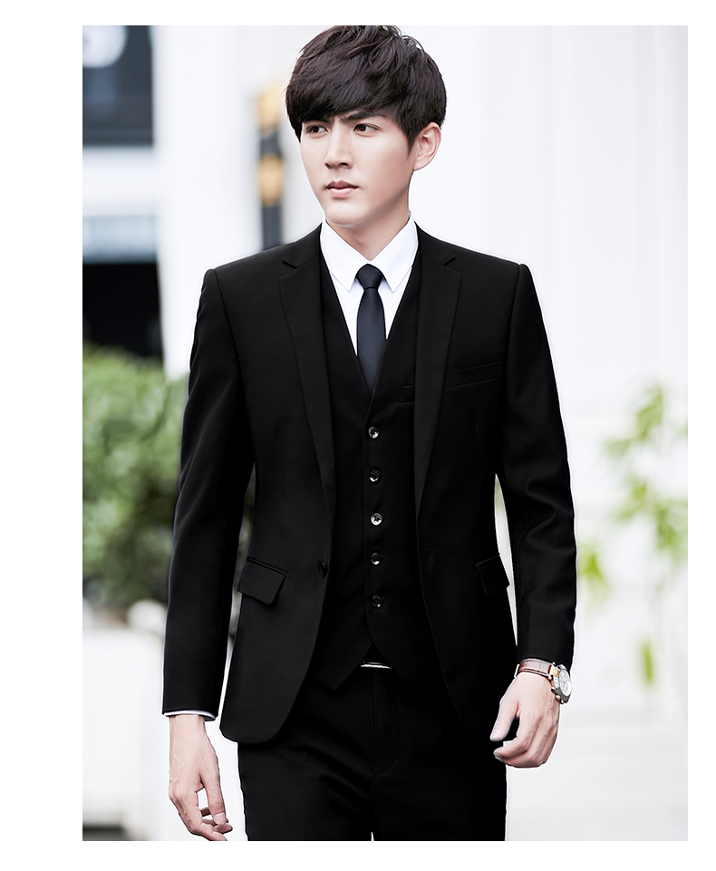 Bộ đồ vest nam ba mảnh phù hợp với bốn mùa Phiên bản Hàn Quốc của bộ đồ nhỏ tự trồng phù hợp với trang phục chuyên nghiệp áo vest nam cao cấp