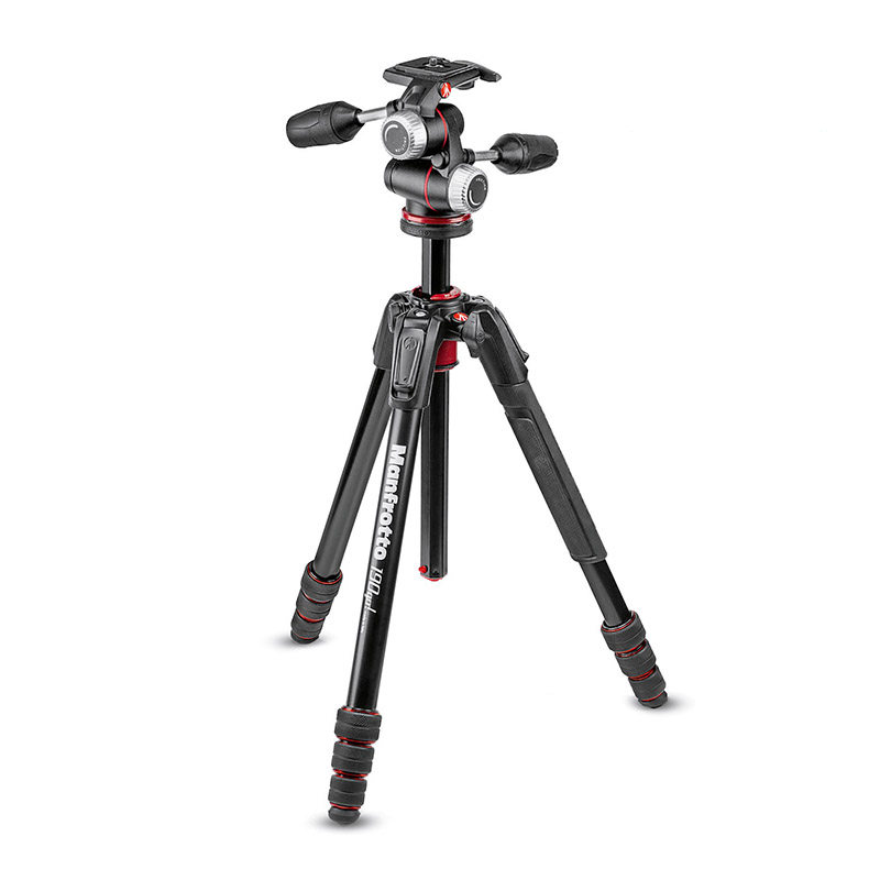 ManfrottoMK190GOA4TB-3WX new 190 series single eye camera aluminum alloy tripod head set