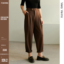 Design sense high waist straight suit pants autumn 2021 New loose temperament Joker casual commuter trousers women