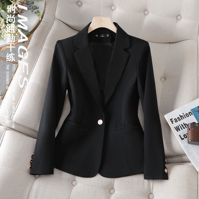 Black Blazer for Women 2026 New Spring and Autumn Professional Slim Fit Elegant Petite Suit High-End Top
