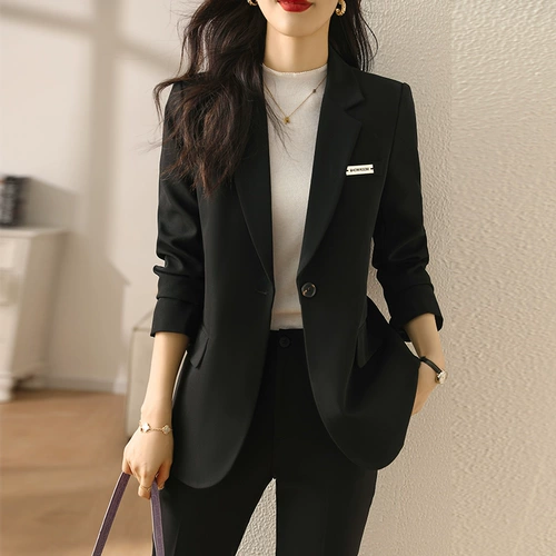 Черная осенняя куртка, классический костюм для отдыха, зимний комбинезон, яркий броский стиль, изысканный стиль, большой размер