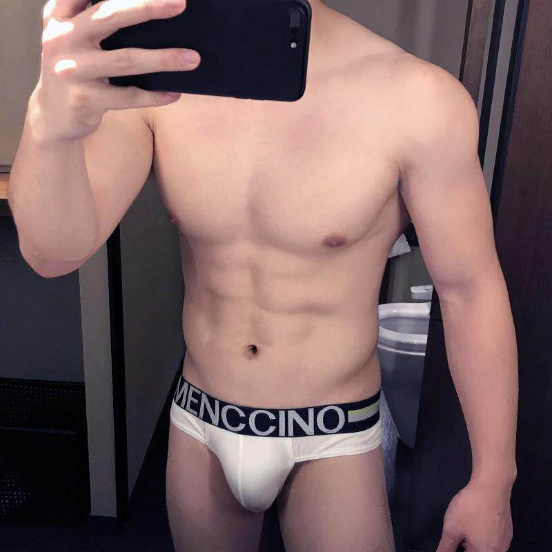 2 Tight Fit Triangle Pants U Convex Sexy Low Waist Pants Pure Cotton Lift Hip Bikini Men Sack Shorts Full Cotton