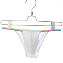 Mens low waist sexy triangular underpants bikini half-pack hip pouch underpants Rainbow thin with trouser head youth tide