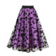 French Retro Fairy Commuting Slim Versatile Printed Large Size High Waist Medium Long Swing A Line Mesh Skirt for Women