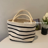 Суперпопулярно в этом году! Сумка большой вместимости, полосатая сумка, универсальная холщовая сумка в одном стиле, простая большая сумка.