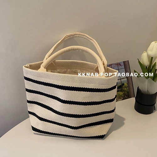 Суперпопулярно в этом году! Сумка большой вместимости, полосатая сумка, универсальная холщовая сумка в одном стиле, простая большая сумка.